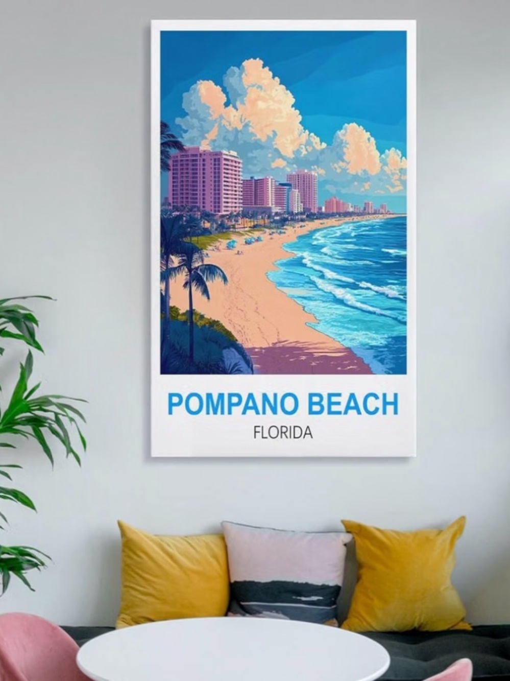 Florida Art 🏖️ Vintage Travel Poster Retro Canvas Vivid Colorful Beach Sand Sun!